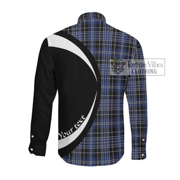 Clark (Clarke) Tartan Long Sleeve Button Up with Family Crest Circle Style