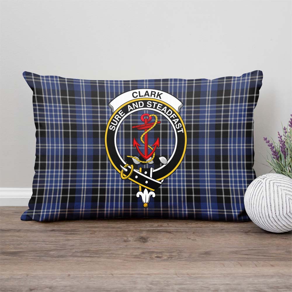 Clark Tartan Pillow Cover with Family Crest Rectangle Pillow Cover - Tartanvibesclothing