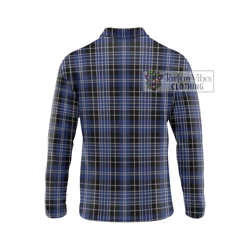 Clark (Clarke) Tartan Long Sleeve Polo Shirt with Family Crest DNA In Me Style - Tartanvibesclothing Shop