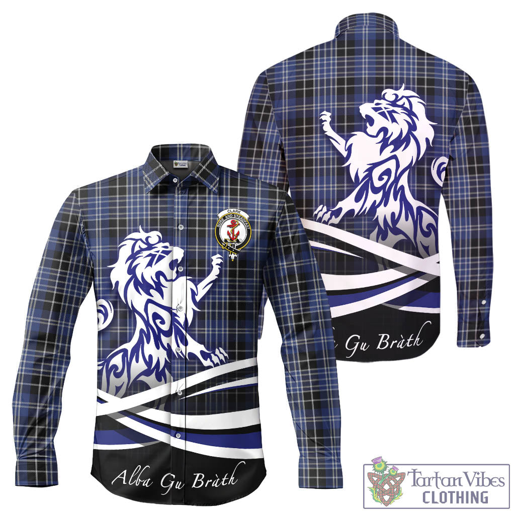 clark-tartan-long-sleeve-button-up-shirt-with-alba-gu-brath-regal-lion-emblem