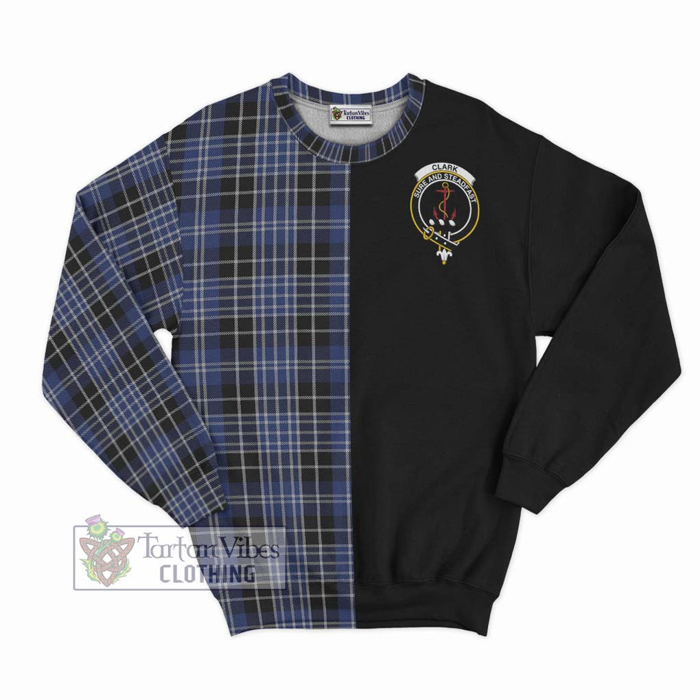 Clark (Clarke) Tartan Sweatshirt with Family Crest and Half Of Me Style - Tartanvibesclothing Shop