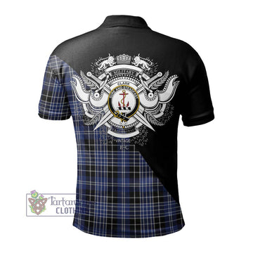 Clark (Clarke) Tartan Polo Shirt with Family Crest and Military Logo Style