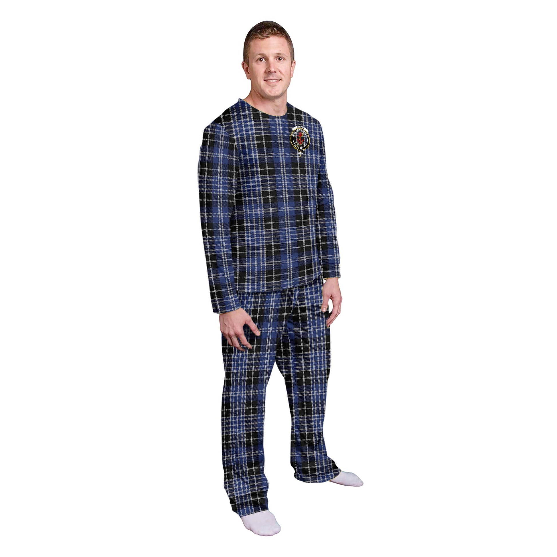 Clark (Clarke) Tartan Pajamas Family Set with Family Crest - Tartan Vibes Clothing