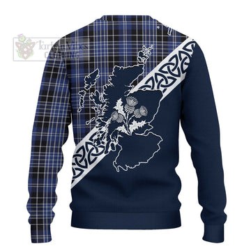 Clark (Clarke) Tartan Ugly Sweater Featuring Thistle and Scotland Map