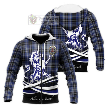 Clark (Clarke) Tartan Knitted Hoodie with Alba Gu Brath Regal Lion Emblem