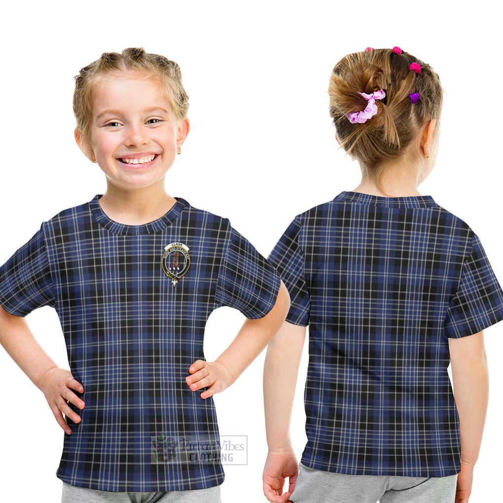 Clark (Clarke) Tartan Kid T-Shirt with Family Crest - Tartanvibesclothing Shop