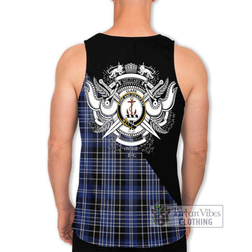 Clark (Clarke) Tartan Men's Tank Top with Family Crest and Military Logo Style