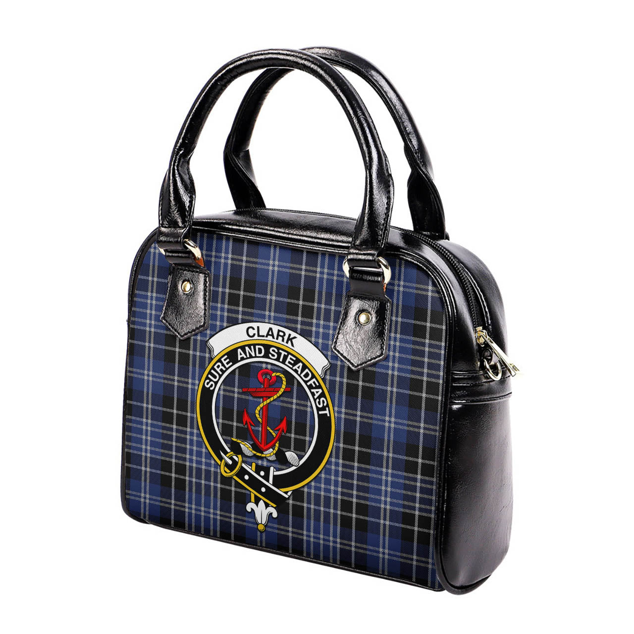 Clark Tartan Shoulder Handbags with Family Crest - Tartanvibesclothing