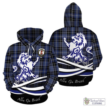 Clark (Clarke) Tartan Hoodie with Alba Gu Brath Regal Lion Emblem