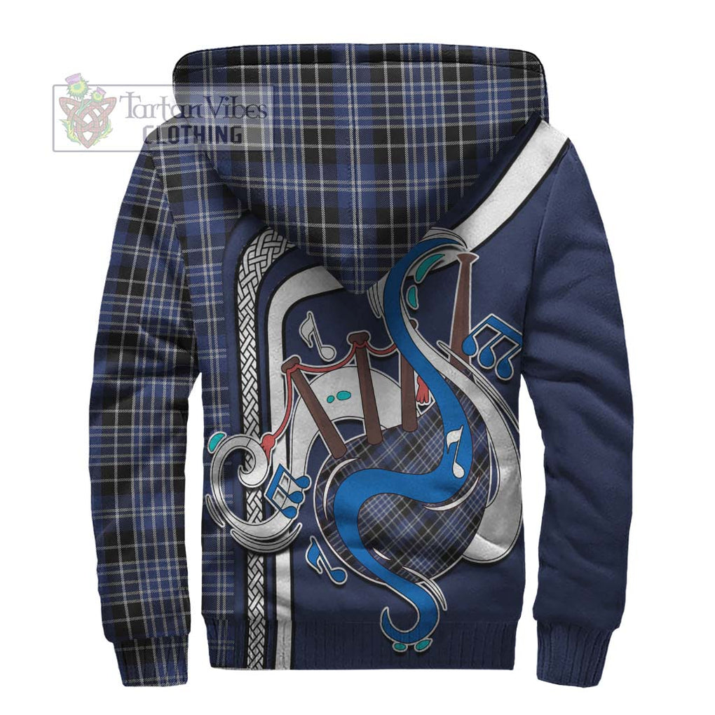 Clark (Clarke) Tartan Sherpa Hoodie with Epic Bagpipe Style - Tartanvibesclothing Shop