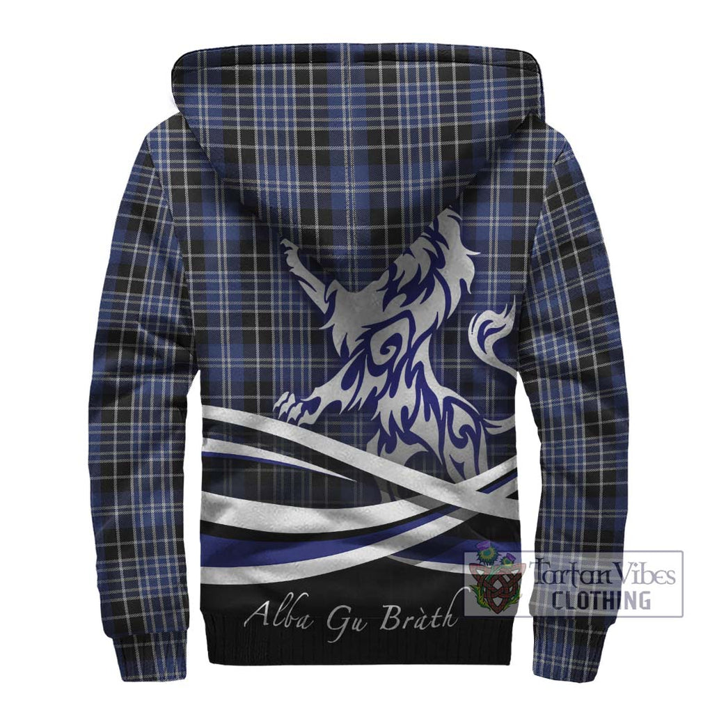 Clark (Clarke) Tartan Sherpa Hoodie with Alba Gu Brath Regal Lion Emblem - Tartanvibesclothing Shop