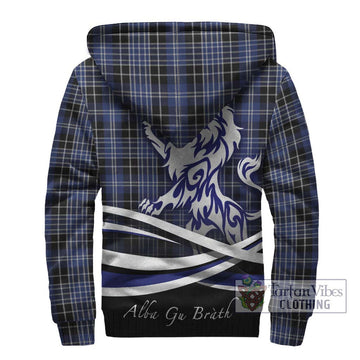 Clark (Clarke) Tartan Sherpa Hoodie with Alba Gu Brath Regal Lion Emblem