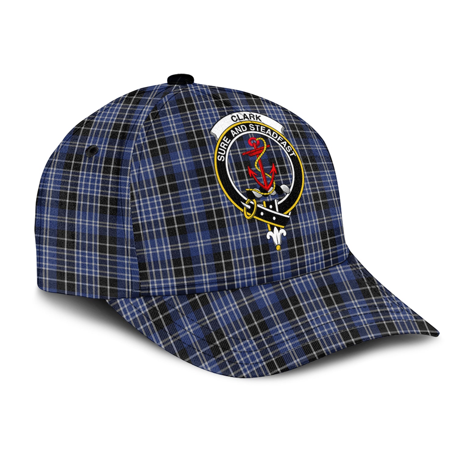 Clark (Clarke) Tartan Classic Cap with Family Crest - Tartan Vibes Clothing