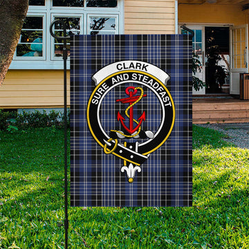 Clark (Clarke) Tartan Flag with Family Crest