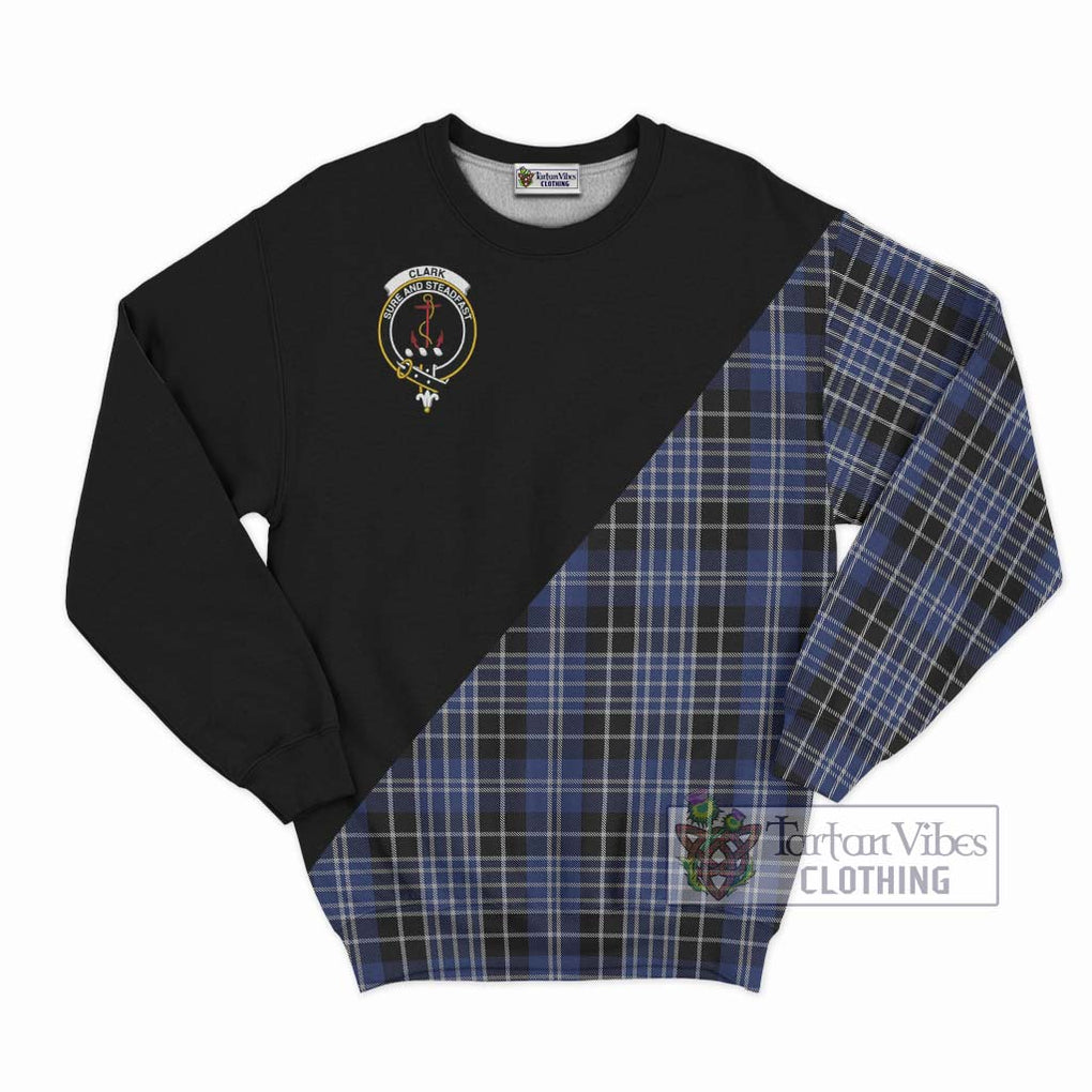 Clark (Clarke) Tartan Sweatshirt with Family Crest and Military Logo Style - Tartanvibesclothing Shop