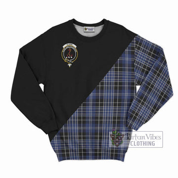 Clark (Clarke) Tartan Sweatshirt with Family Crest and Military Logo Style