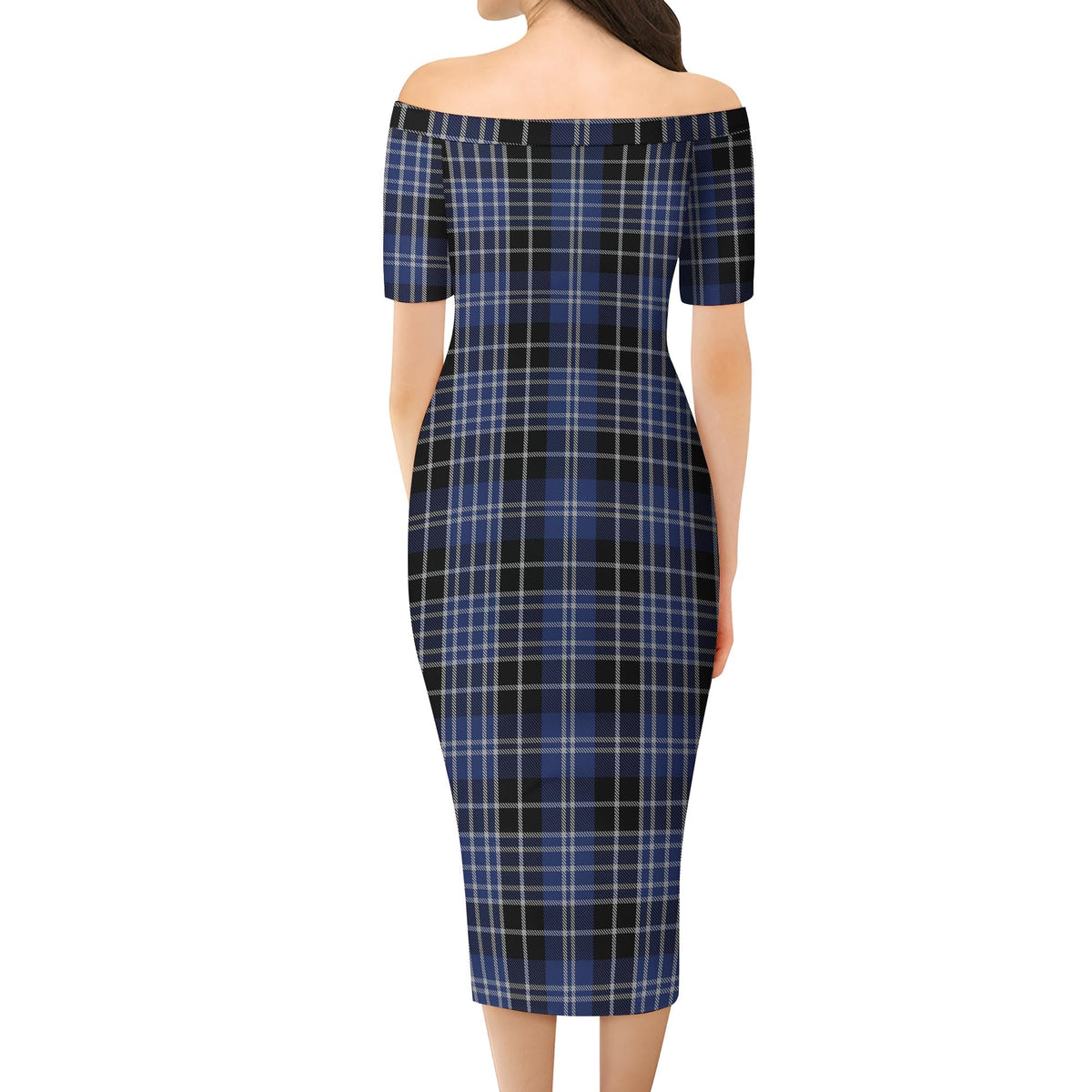 Clark (Clarke) Tartan Off Shoulder Lady Dress - Tartan Vibes Clothing