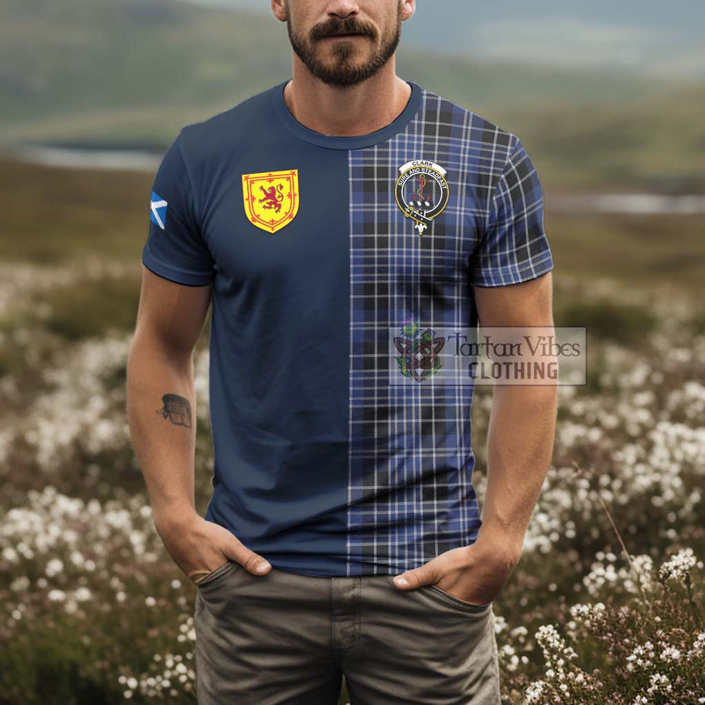 Tartan Vibes Clothing Clark Tartan T-Shirt Alba with Scottish Lion Royal Arm Half Style