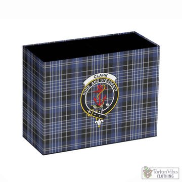 Clark (Clarke) Tartan Pen Holder with Family Crest