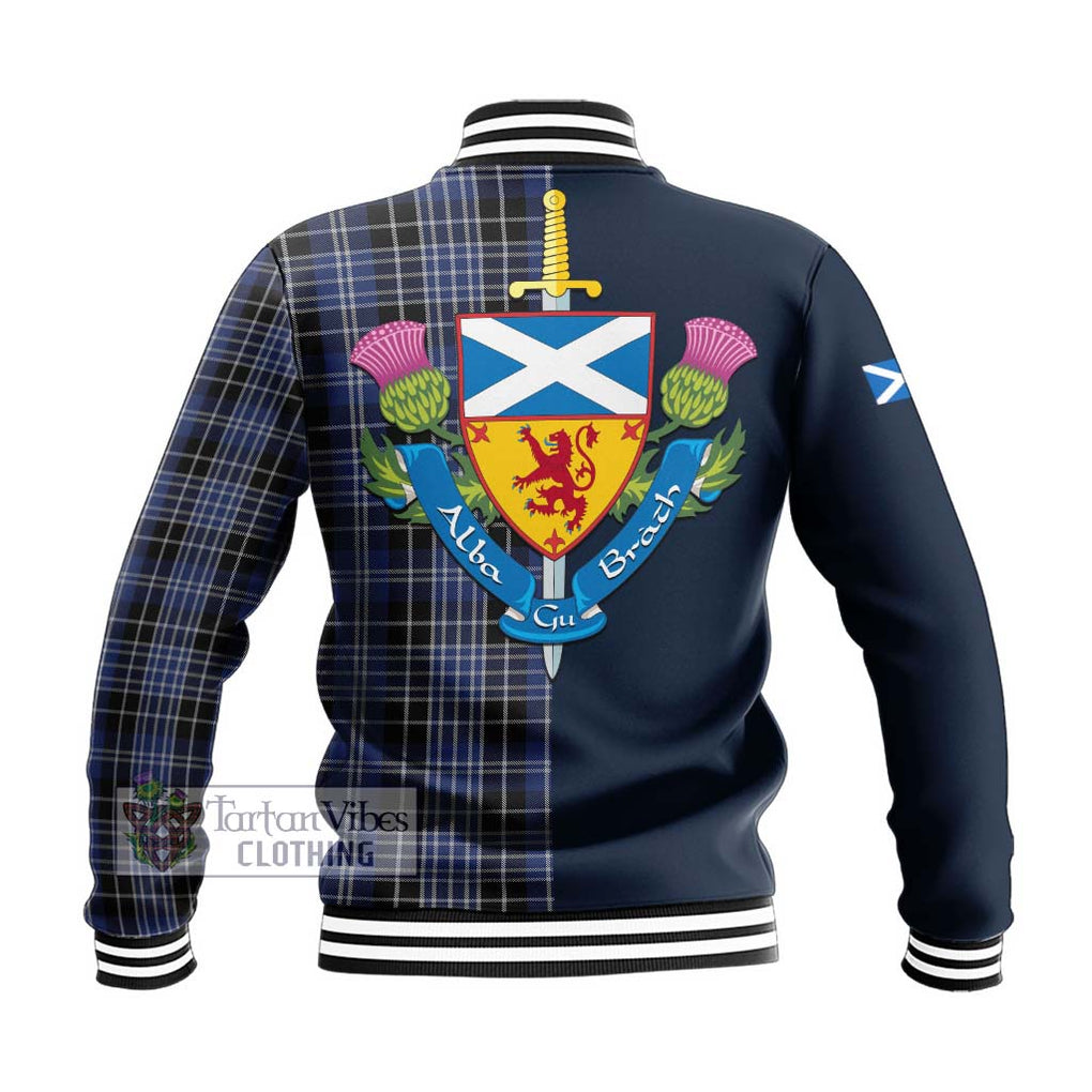 Clark (Clarke) Tartan Baseball Jacket Alba with Scottish Lion Royal Arm Half Style - Tartan Vibes Clothing