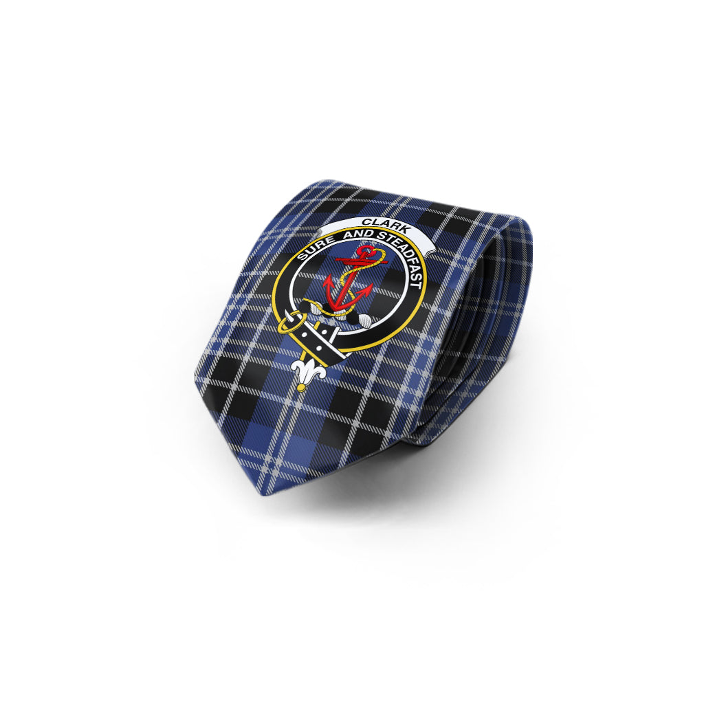 Clark (Clarke) Tartan Classic Necktie with Family Crest - Tartan Vibes Clothing