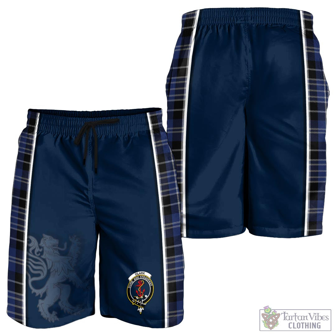 Tartan Vibes Clothing Clark Tartan Men's Shorts with Family Crest and Lion Rampant Vibes Sport Style