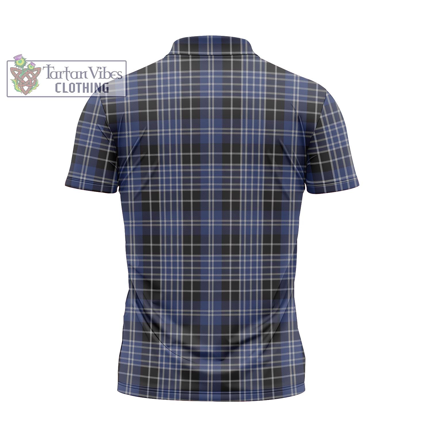 Tartan Vibes Clothing Clark Tartan Zipper Polo Shirt with Family Crest