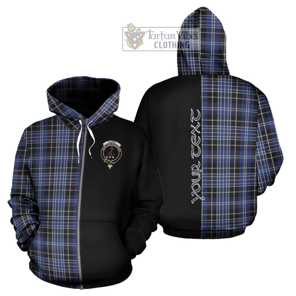 Clark (Clarke) Tartan Hoodie with Family Crest and Half Of Me Style - Tartanvibesclothing Shop