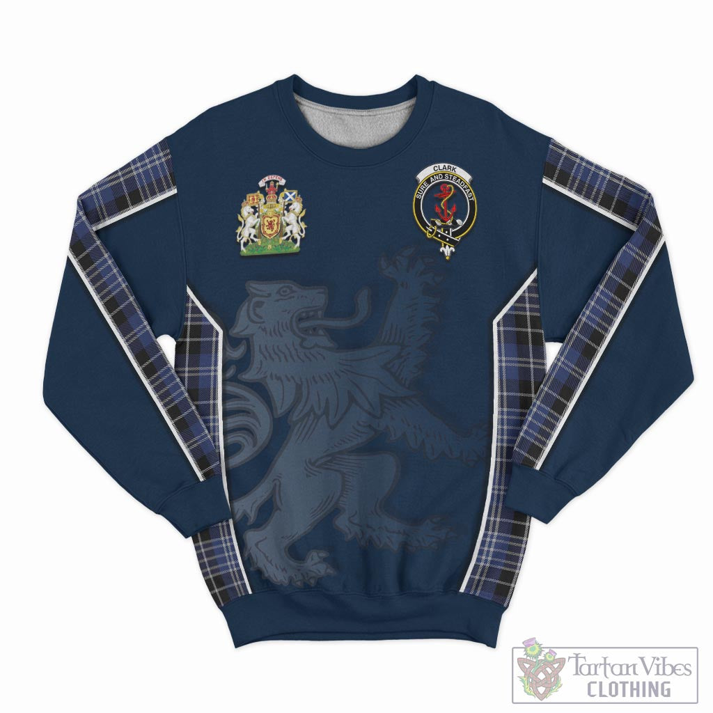 Tartan Vibes Clothing Clark Tartan Sweater with Family Crest and Lion Rampant Vibes Sport Style