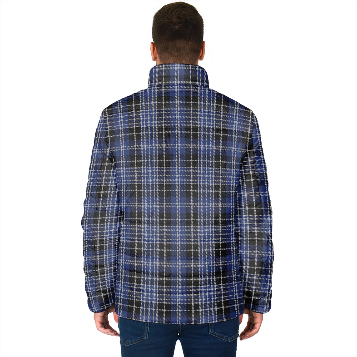 Clark (Clarke) Tartan Padded Jacket with Family Crest - Tartan Vibes Clothing