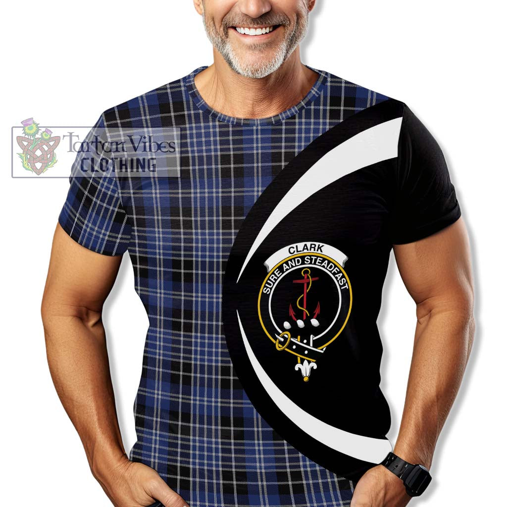 Tartan Vibes Clothing Clark Tartan T-Shirt with Family Crest Circle Style