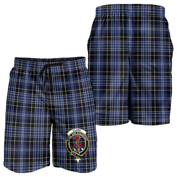 Clark (Clarke) Tartan Mens Shorts with Family Crest