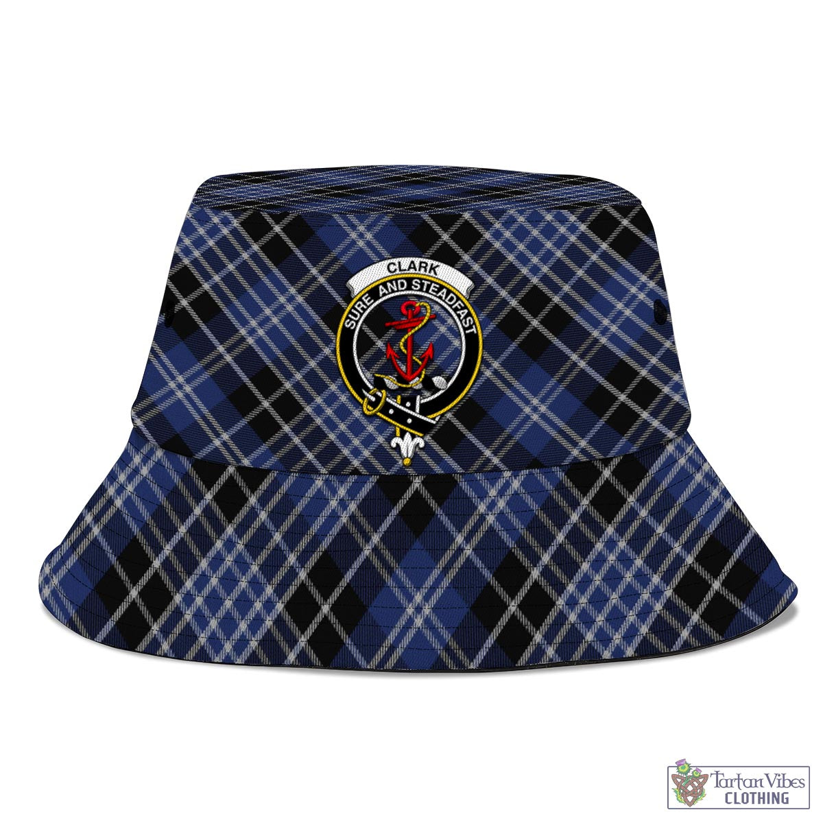 Tartan Vibes Clothing Clark Tartan Bucket Hat with Family Crest