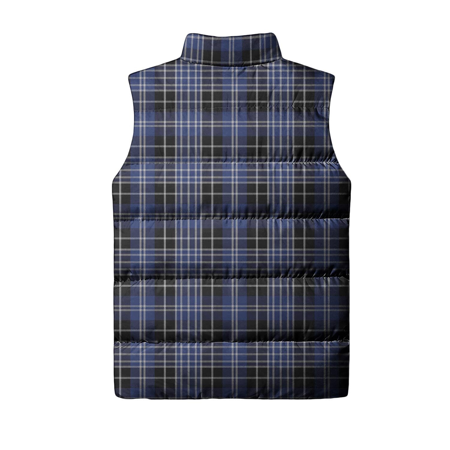 Clark Tartan Sleeveless Puffer Jacket with Family Crest - Tartanvibesclothing