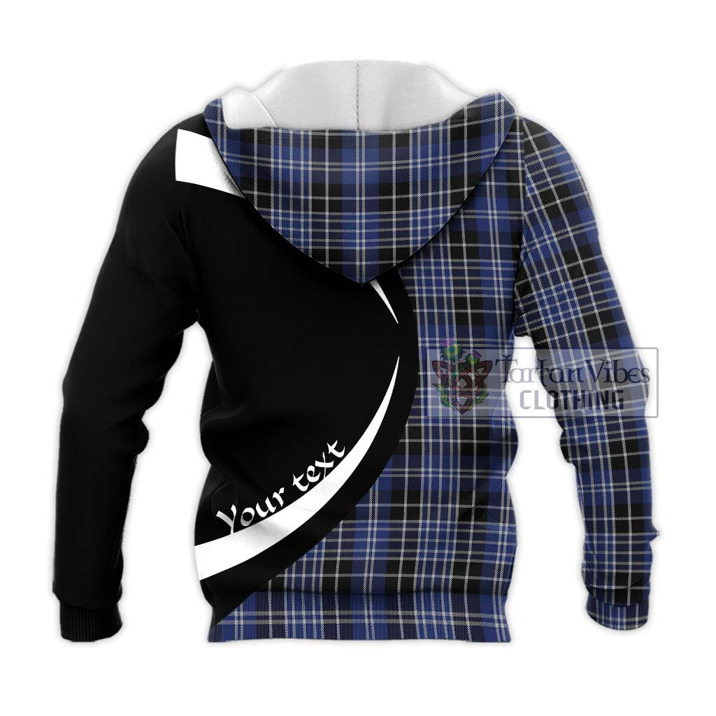 Clark (Clarke) Tartan Knitted Hoodie with Family Crest Circle Style - Tartan Vibes Clothing