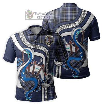 Clark (Clarke) Tartan Polo Shirt with Epic Bagpipe Style