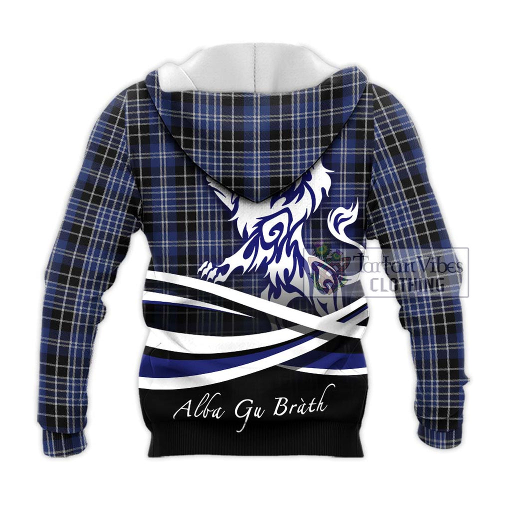 Clark (Clarke) Tartan Knitted Hoodie with Alba Gu Brath Regal Lion Emblem - Tartanvibesclothing Shop