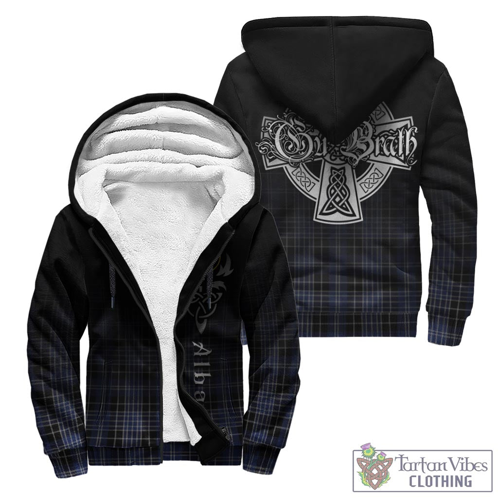 Tartan Vibes Clothing Clark Tartan Sherpa Hoodie Featuring Alba Gu Brath Family Crest Celtic Inspired