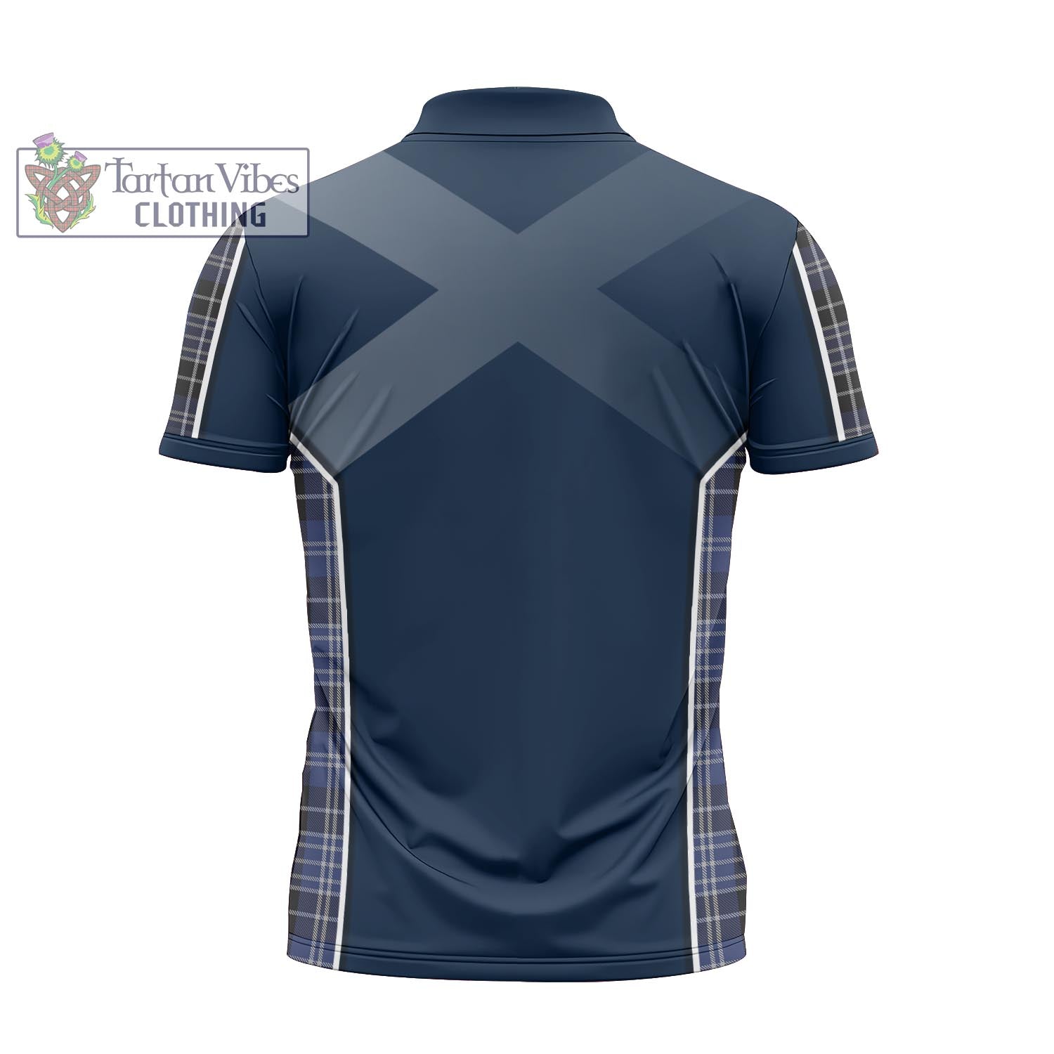 Tartan Vibes Clothing Clark Tartan Zipper Polo Shirt with Family Crest and Scottish Thistle Vibes Sport Style