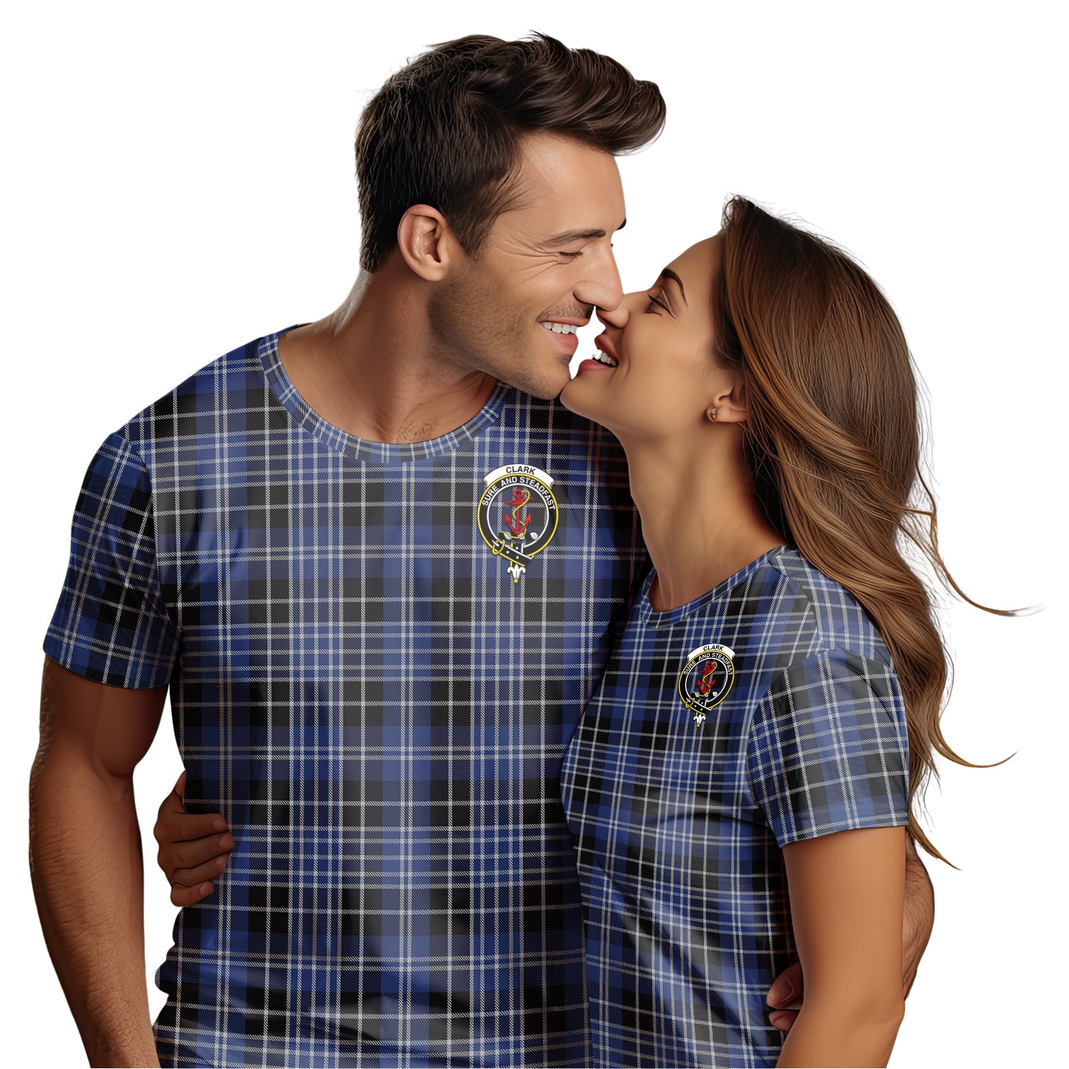 Clark (Clarke) Tartan T-Shirt with Family Crest - Tartan Vibes Clothing