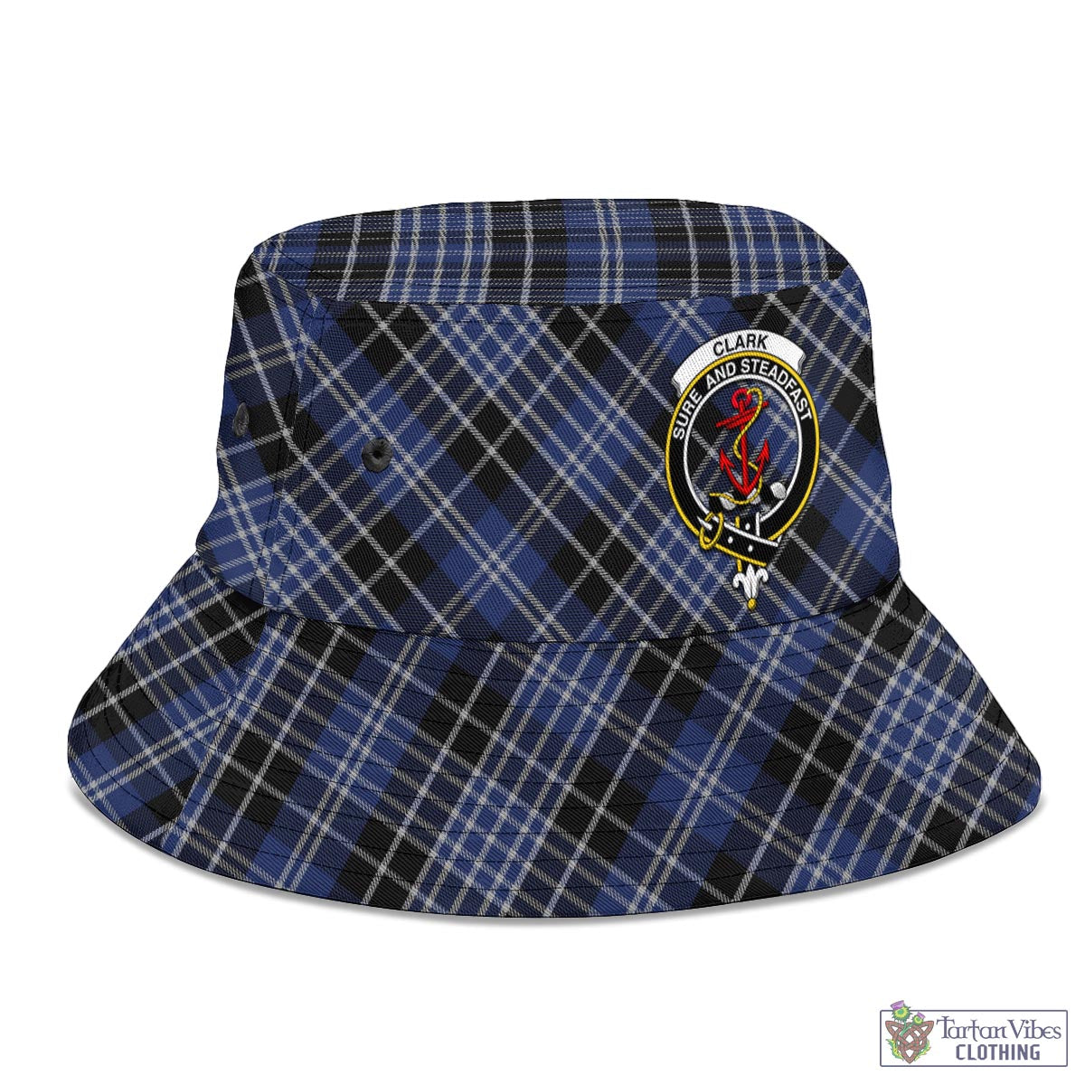 Tartan Vibes Clothing Clark Tartan Bucket Hat with Family Crest