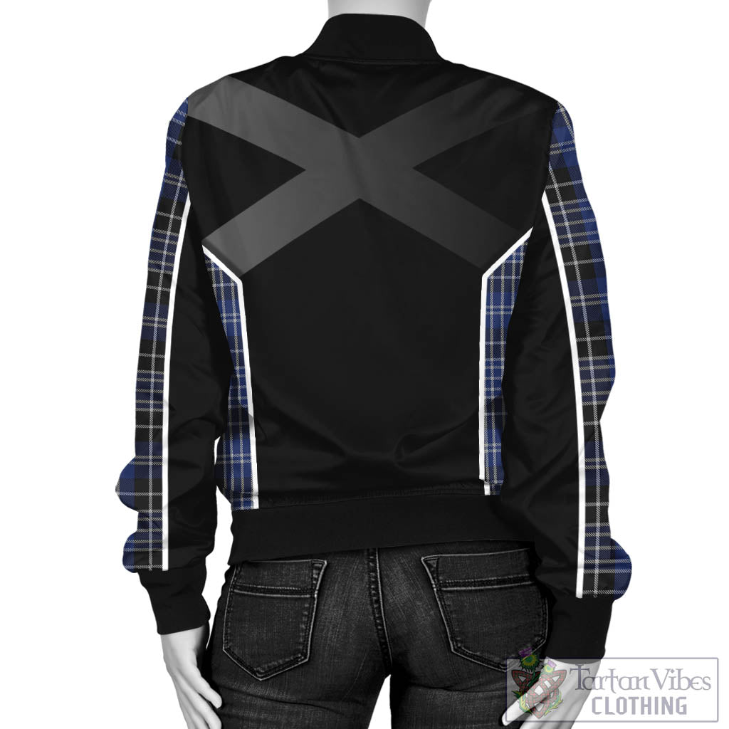 Tartan Vibes Clothing Clark Tartan Bomber Jacket with Family Crest and Scottish Thistle Vibes Sport Style