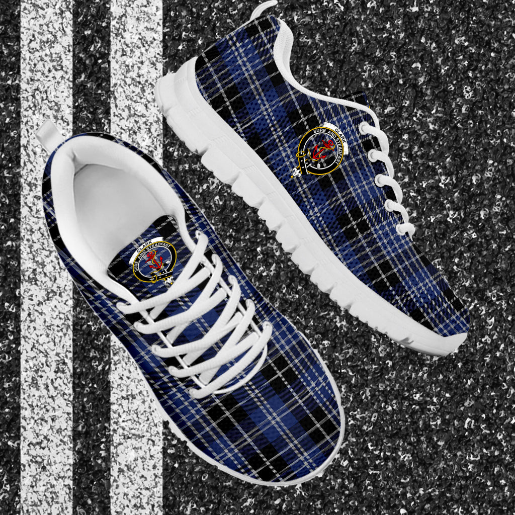 Clark (Clarke) Tartan Sneakers with Family Crest - Tartan Vibes Clothing