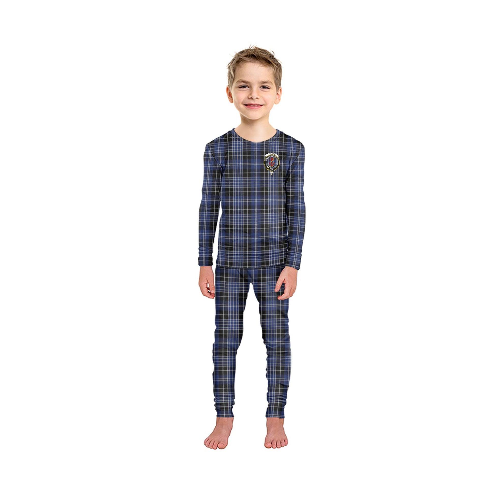 Clark (Clarke) Tartan Pajamas Family Set with Family Crest - Tartan Vibes Clothing