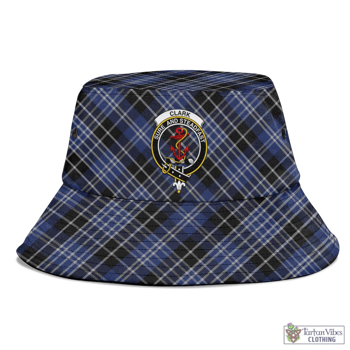 Tartan Vibes Clothing Clark Tartan Bucket Hat with Family Crest