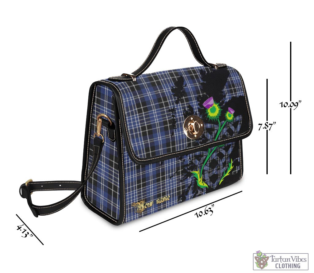 Tartan Vibes Clothing Clark Tartan Waterproof Canvas Bag with Scotland Map and Thistle Celtic Accents