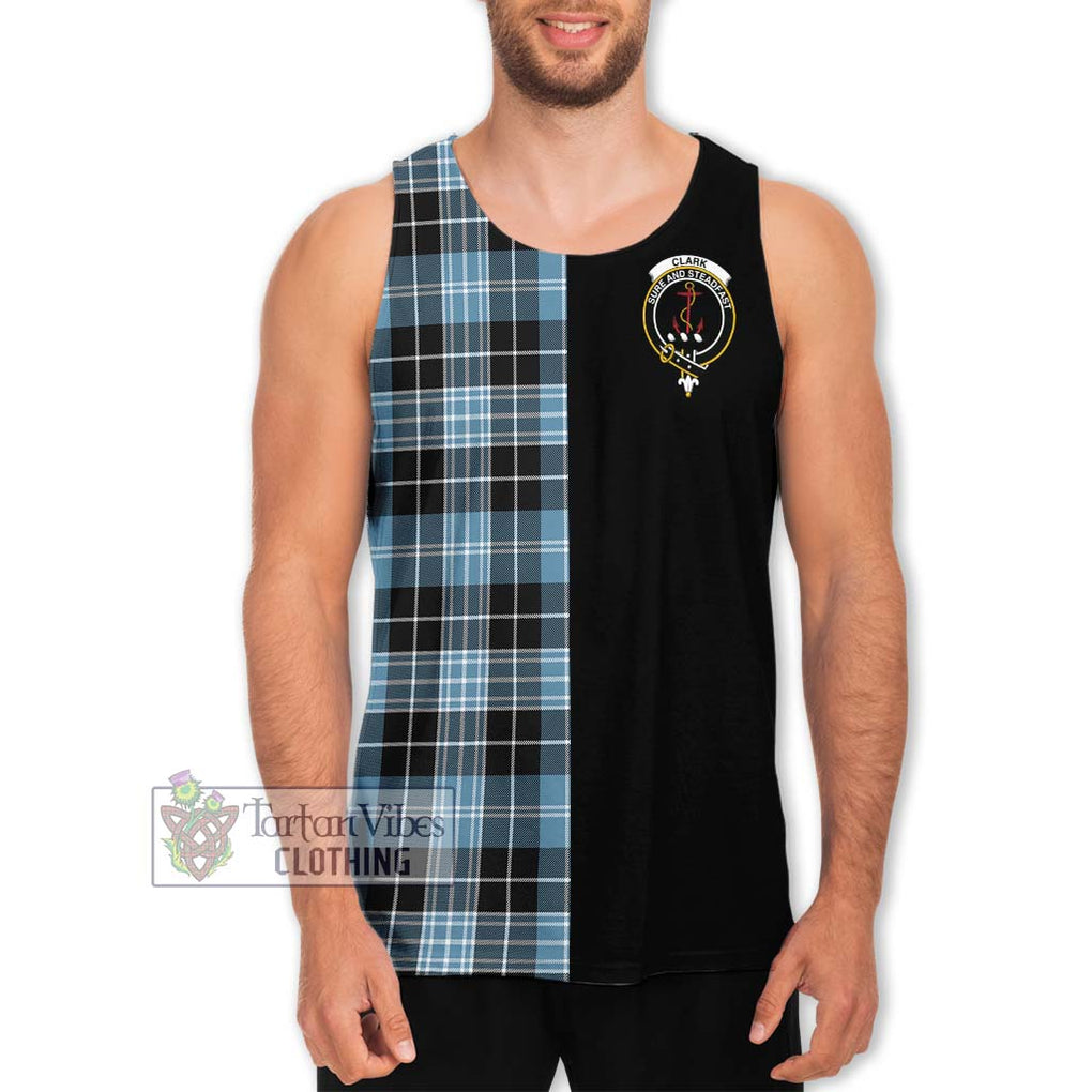 Clark Ancient Tartan Men's Tank Top with Family Crest and Half Of Me Style Men - Tartanvibesclothing Shop