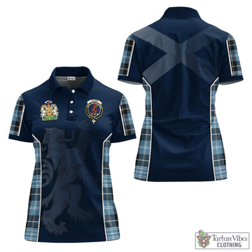 Clark Ancient Tartan Women's Polo Shirt with Family Crest and Lion Rampant Vibes Sport Style