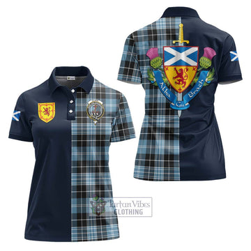 Clark Ancient Tartan Women's Polo Shirt Alba with Scottish Lion Royal Arm Half Style