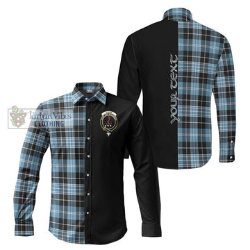 Clark Ancient Tartan Long Sleeve Button Shirt with Family Crest and Half Of Me Style